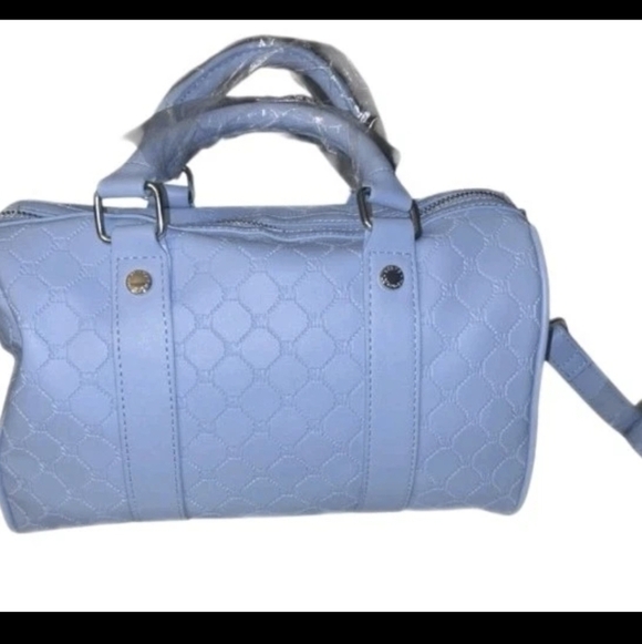 NWT Steve Madden Crossbody Bag & Wallet Set Baby Blue Embossed Logo Designer Y2K - Picture 4 of 14